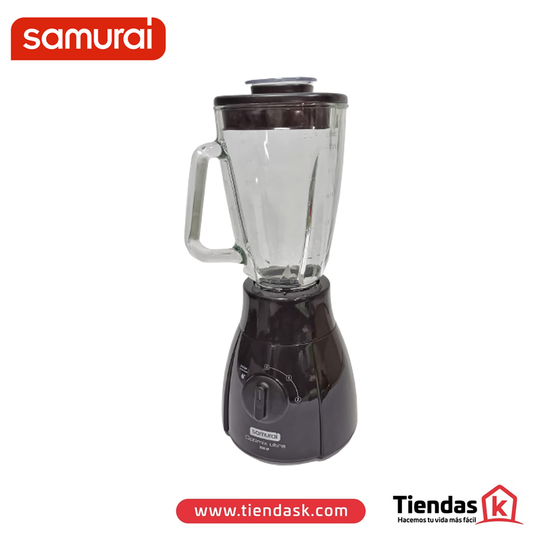 Licuadora optimix plus + vaso adicional 2 velocidades blanco Samurai