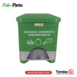 PAPELERA PEDAL CUADRA 20LT VERDE PINTO REF 130498