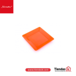 PLATO CUADRADO NARANJA 22.3 X 22.3 X 3 CM NOVUM REF  PP09002O