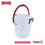 BALDE FANTASIA 5 LTS TRANSPARENTE C/TAPA C/ARO PLASTIRED REF 06543
