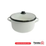OLLA BLANCA 24 C/ TAPA VIDRIO PELTRE