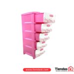 PRACTIMUEBLE DUBAI DECORATIVO 5 NIVELES RATTAN ROSA-FLORES REF 390ORD5N02