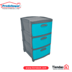 PRACTIMUEBLE DUBAI 3 NIVELES GRIS-AZUL RATTAN PRODEHOGAR REF 390ORR3N11