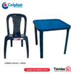 COMBO MESA COLPLAST FREEDOM AZUL OSCURO REF  054+SILLA CRYSTAL AZUL OSC COLPLAST S/BRAZO ESPALDAR MALLA PELIETIZADA REF 1037