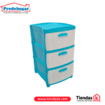 PRACTIMUEBLE DUBAI 3 NIVELES AZUL-BLANCO RATTAN PRODEHOGAR 390ORR3N01Y por