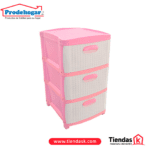 PRACTIMUEBLE DUBAI 3 NIVELES ROS-BLANCO RATTAN PRODEHOGAR REF 390ORR3N07