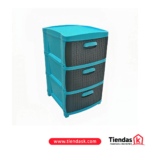 PRACTIMUEBLE DUBAI 3 NIVELES AZUL-GRIS RATTAN PRODEHOGAR REF 390ORR3N03