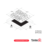 SOBREMESA CONTINENTAL 4 CUB VIDRIO TEMPLADO  ENCENDIDO ELECTRICO GN (55.245.2)  REF 5692 - Imagen 3