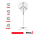 VENTILADOR ALTEZZA ASF-1651 DE PIE BLANCO 16 PULGADAS BASE CRUZ TIBURON - Imagen 2