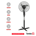 VENTILADOR ALTEZZA ASF-1651BL DE PIE 16 PULGADAS NEGRO BASE CRUZ TIBURON - Imagen 2