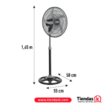 VENTILADOR SAMURAI AIR PRO PEDESTAL CON MALLAS MET?LICAS NEGRO REF: 4100000796 - Imagen 4
